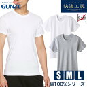 グンゼ 快適工房 紳士 半袖 丸首 シャツ 綿100% 肌着 インナー GUNZE S/M/Lサイズ【メール便可】KH5014