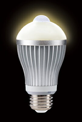 【電球色】　センサー付LED電球　S-LED40L　40型　E26口金　【人感センサー付】