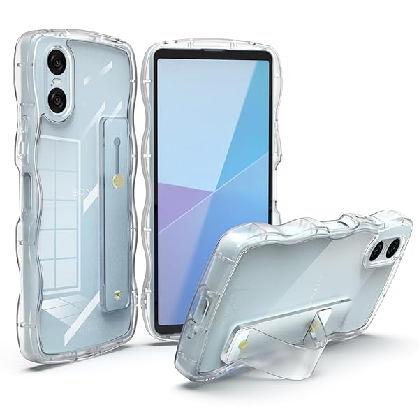 Xperia 10 VI ケース クリア スタンド機能 SO-52E / SOG14 / A402SO / XQ-ES44 ケース 耐衝撃 うねうね エクスペリア 10 vi スマホケース Xperia 10VI カバー おしゃれ 人気 軽量 薄型