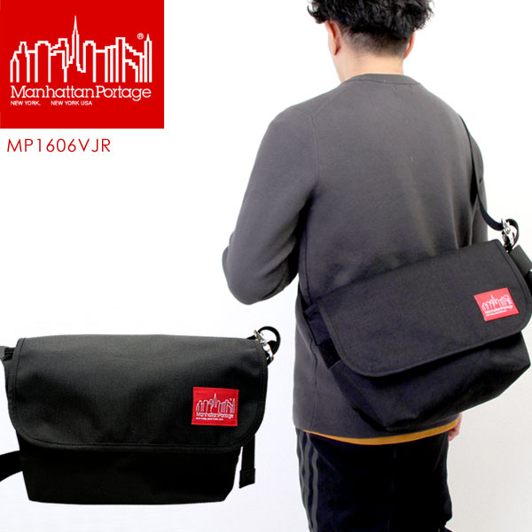 ManhattanPortage }nb^|[e[W 1606V-JR VINTAGE MESSENGER BAG Be[W bZW[obO Nylon iC  ubN obO Y fB[X