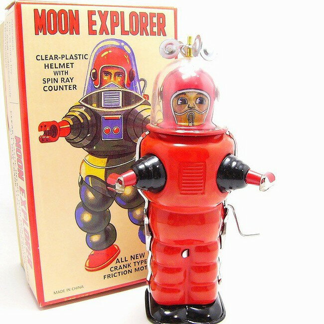 MOON EXPLORER 【マラソン201207_日用品】□◆□懐かしい　レトロブリキ製　ロボット□◆□