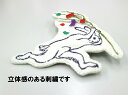 鳥獣人物戯画 兎とカエル 刺繍ブローチ