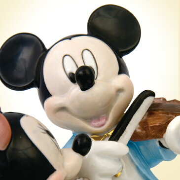 店内全品10%オフ やってます ~4/1 ディズニー 人形 陶磁器製 レースドール フィギュア オルゴール：ミッキーマウスマーチ 演奏会 カラー ミッキーマウス＆ミニーマウス 取寄品 3週間前後 新生活 プレゼント