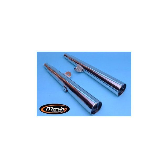 マービング デュアルマフラー Marvi クロム - EU公道走行認可 for Honda CX 500 C CUSTOM CX 500 C CUSTOM mvg_H-2072-BC