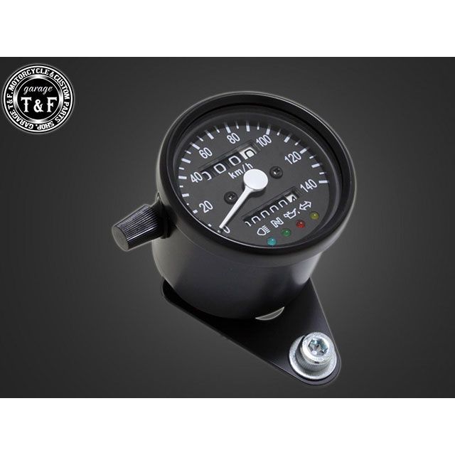 ガレージT&F ドラッグスター400 VH01J/前期 機械式ミニスピードメーター インジケーター内蔵 専用カプラー付き（ステンレスブラック/ブラック） ドラッグスター400 ドラッグスター400クラシック ・707250