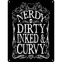 (グラインドストア) Grindstore オフィシャル商品 Nerdy Dirty Inked & Curvy ミニ ブリキ看板 壁掛け 【楽天海外直送】