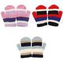 キッズ・ジュニア・子供用 ストライプ マジックグローブ ミトン 手袋 冬 防寒 【楽天海外直送】
