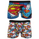 (DCコミックス) DC Comics スーパーマン メンズ キャラクター コットンリッチ ボクサーパンツ 2枚セット 【楽天海外直送】