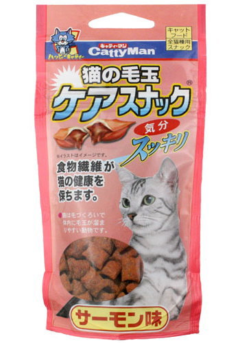 キャティーマン　猫の毛玉ケアスナック　サーモン味　35g