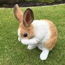 ■ガーデンオブジェ■庭の動物たちくしゅくしゅ茶白ラビット