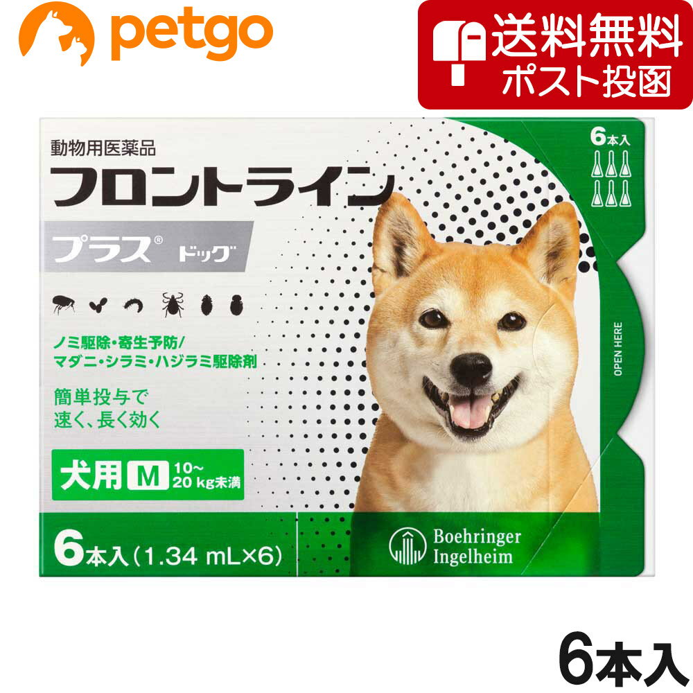 【クロネコDM便専用】犬用フロントラインプラスドッグM 10kg〜20kg 6本（6ピペット）（動物用医薬品）