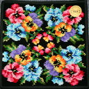 フェイラーハンカチ 【フェイラー ハンカチ】パンジー2016 FEILER 25cm ブラック×ブラック