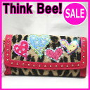 シンクビー財布【Think Bee!】【アニマルハート長財布616101ベージュ】シンクビー長財布616101(レターパックライト不可)ベージュ