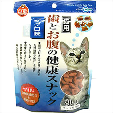マルカン　猫用　歯とお腹の健康スナックマグロ味　80g 【東北復興_福島県】