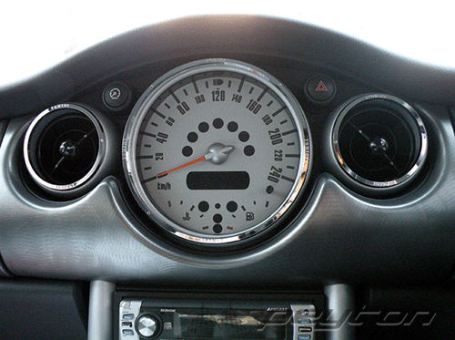 MINI R50 R53 ミニ スピードメーター&吹出口リング I LOVE MINI ミニ 内装 パーツ BMW カーアクセサリー カー用品 クローム