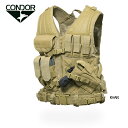 CONDOR CV クロスドロー・ベスト 【コンドル VEST】メンズ ミリタリー サバイバルゲーム サバゲ MOLLE対応 ユーティリティポーチ M4系マガジンポーチ ピストルマガジンポーチ