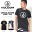 現品限り 得割30 日本限定 水陸両用 ラッシュ 半袖 Tシャツ VOLCOM ボルコム メンズ CIRCLE STONE SURF TEE ラッシュガード ロゴTシャツ ロゴ ブラック 黒 タイダイ サーフ N01117JA