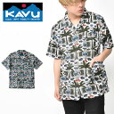 送料無料 半袖 シャツ KAVU カブー Double Down ダブルダウン メンズ 柄シャツ 総柄 アウトドア 2020夏新作 【あす楽対応】