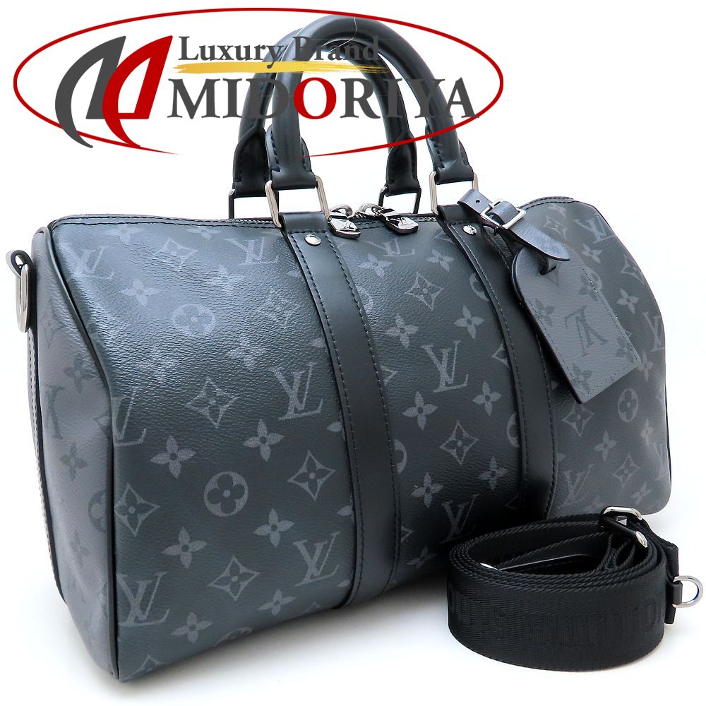 LOUIS VUITTON ルイヴィトン モノグラム エクリプス キーポル・バンドリエール35 M46655 ボストンバッグ ブラック メンズ /352692【中古】