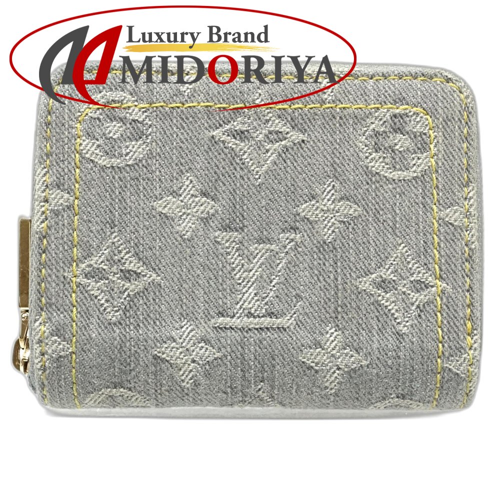 【中古】LOUIS VUITTON ルイヴィトン コインケース M14277 ジッピーコインパース モノグラム デニム グレー レディース /188618