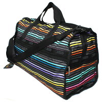 【送料無料】【最新柄】LeSportsacレスポートサックラージボストンLARGEWEEKENDERラージウィークエンダー7185D435LESTRIPEBLACKレストライプブラック旅行バッグナイロン
