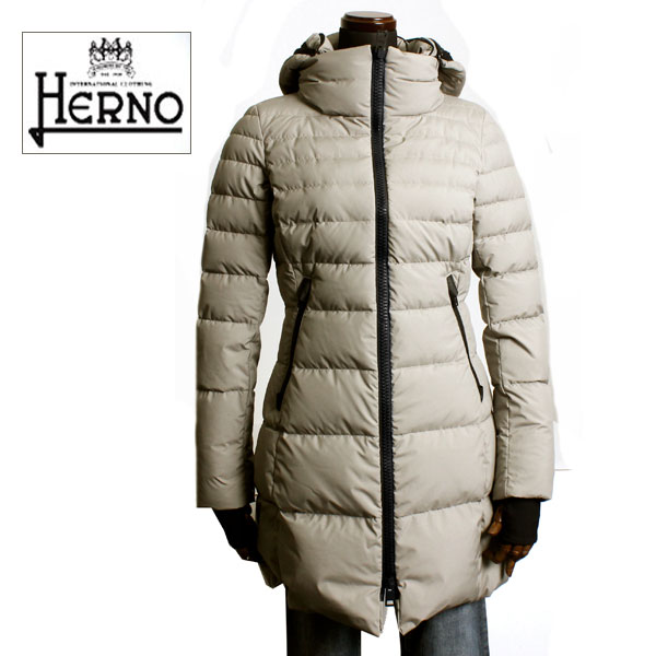 【2014-15AW新作】HERNO ヘルノ レディース ロング ダウンコート Laminar PI002DL 11106 8600 グレーベージュ