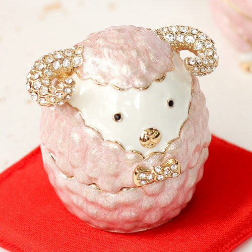 <ひつじ(未) ジュエリーボックス>赤いおざぶ付き 干支シリーズ ギフト 卒業 入学 可愛い 誕生日プレゼント 女性 クリスマス 新生活 母の日