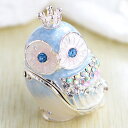クラウンフクロウ(フェアリーブルー) ジュエリーボックス 宝石箱 ふくろう フクロウ