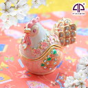 ★クーポンSALE開催★ <はなことり ジュエリーボックス>にわとり ニワトリ 鳥 雌鶏 干支 酉年 オブジェ 置物 ピィアース 宝石箱 アクセサリーケース 新年 お年賀 お祝い 夫婦 誕生日プレゼント 女性新生活 母の日 母の日