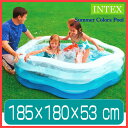 INTEX サマーカラープール ビニールプール 子供用 プール intex インテックス ベランダ 家庭用プール 子供用プール ベビープール 家庭用 大型 子供 大型プール 楕円形 長方形