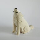 T-Lab./ティーラボ【ぽれぽれ動物/オオカミ】手作りの木彫りアニマルインテリア