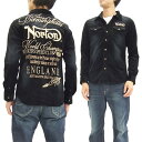 ノートンモーターサイクル コーデュロイ ウエスタンシャツ 色落ち加工 63N1500 Norton Motorcycle メンズ 長袖シャツ ブラック 新品