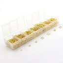 マルカン(丸カン)7種セットケース入ゴールド(金メッキ) 3-9mm(3mm、4mm、5mm、6mm、7mm、8mm、9mm)1780ピース入【ゆうパケットA対応】