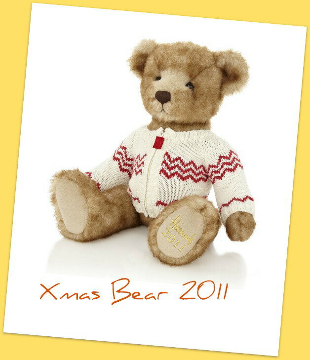 【Harrods year bear2011】ハロッズ　クリスマス　イヤーベア　2011年　　Freddie Xmas 2011毎年売り切れるハロッズのテディベア♪大人気のため価格を抑えました 英国買い付け商品