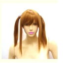 ツインテール専用ウィッグ ストレート コスプレウィッグ 分け目自然人工皮膚付(TW-50TF ライトブラウン)ハロウィーン コミケ 【あの花/安城鳴子】【ロリータ】【ゴスロリ】風 etc・・・
