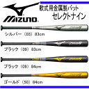 軟式用金属製バット セレクトナイン【MIZUNO】ミズノ 軟式バット 17SS(1CJMR12583/84)*25