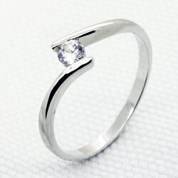 0.25ct.ブリリアントczダイヤモンドシルバーリング【送料無料・代引手数料無料】