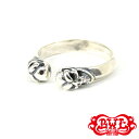 【BWL】Bill Wall Leather ビルウォールレザー【送料無料】【あす楽】/【2016年新作】BWL上野限定/2 SKULLS RING 2スカルリング/シルバー/限定/BWL上野/スカル