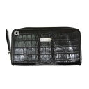 【BWL】Bill Wall Leather ビルウォールレザー【送料無料】【あす楽】/【BWL上野限定】ウエーブシリンダープレート ZIPPER ALLIGATOR/HORN BACK TAIL ジッパーロングウォレット/アリゲーターテール/ブラック/ワニ革