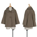 レキップヨシエイナバL'EQUIPE yoshie inaba ポリエステルショート丈Aラインコート モカ38【中古】