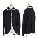 ブラックコムデギャルソンBLACK COMME des GARCONS ストレッチ製品染めラインデザインジャケット黒白L【中古】