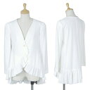 エンポリオアルマーニEMPORIO ARMANI フリルデザインノーカラーシャツジャケット 白40【中古】