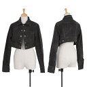 ワイズY's 裁ち切りデザインショートデニムジャケット 黒1【中古】
