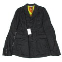 新品!ブラック コムデギャルソンBLACK COMME des GARCONS 柄裏地リネンジャケット 黒M