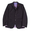 ジュンヤワタナベマンコムデギャルソンJUNYA WATANABE MAN COMME des GARCONS ウールステッチデザインテーラードジャケット 紺S【中古】