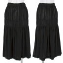 コムコム コムデギャルソンCOMME des GARCONS シルクシフォンギャザースカート 黒SS【中古】
