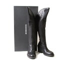 ショッピング アンドゥムルメステールANN DEMEULEMEESTER ニーハイジップブーツ 黒38(24位)【中古】