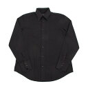 アルマーニジーンズARMANI JEANS エステルコットンボタンダウンシャツ 黒XXL【中古】