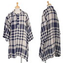 プランテーションPlantation チェックチュニック 紺生成りM位【中古】 【レディース】