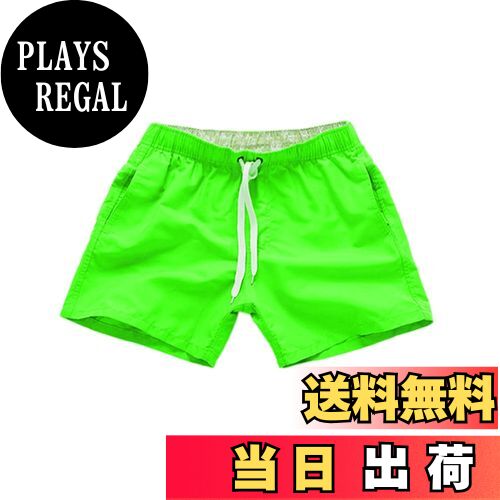 【送料無料】[Tenflow] ショートパンツ サーフパンツ メンズ ビーチパンツ ハーフパンツ ショーツ 三分短パン ビキニ beach 海パン 速乾 軽量 syfz-6606 色：ネオングリーン、サイズ：M